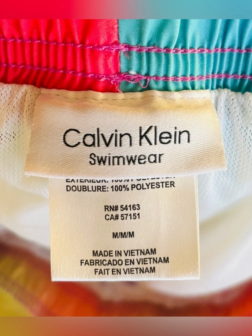 Calvin Klein Rainbow Tie Dye Swim Trunks Shorts Size: Medium or 30